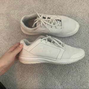 Under armour kids white sneakers size 5.5Y